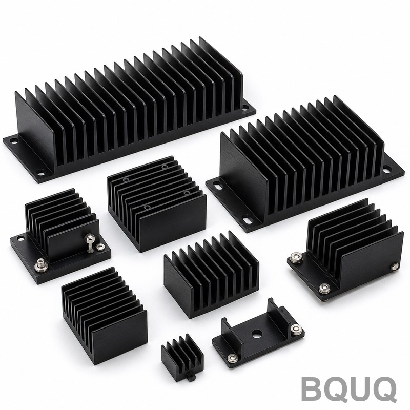 BQUQ 黒色陽極酸化アルミニウムヒートシンクコレクション – 精密熱管理用