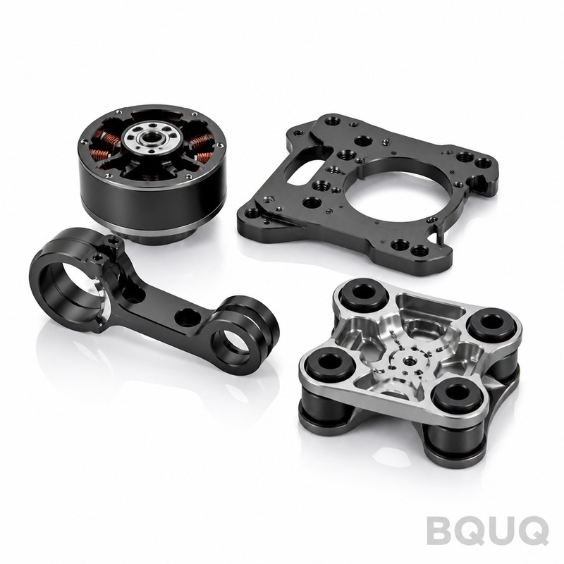 BQUQ CNC加工ドローン用ジンバル部品 – 5µm公差、納期15日