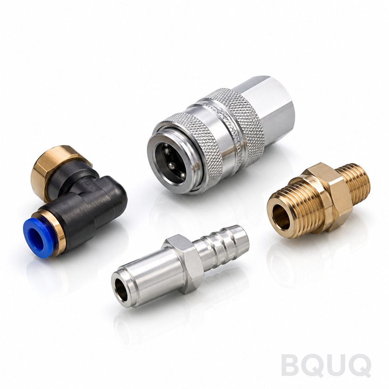 BQUQ CNC加工空気圧継手部品 | 精密製造