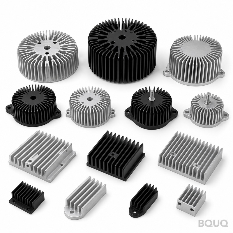 BQUQ鍛造アルミニウムヒートシンク：精密CNCフライス加工、平面度0.02mm、リードタイム7日